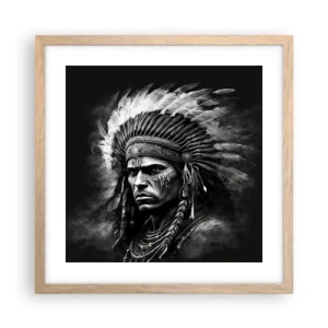Póster en marco roble claro - Líder y guerrero - 40x40 cm