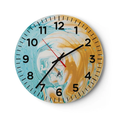 Reloj de pared - Reloj de vidrio - Remolino pastel - 40x40 cm