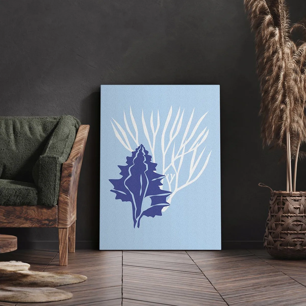 Cuadro sobre lienzo - Impresión de Imagen - Formas frondosas - 45x80 cm