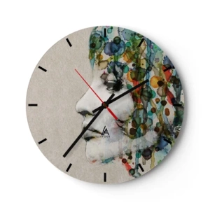 Reloj de pared - Reloj de vidrio - Salió del gris - 40x40 cm