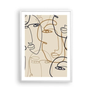 Póster en marco blanco - Retrato multiplicado - 50x70 cm