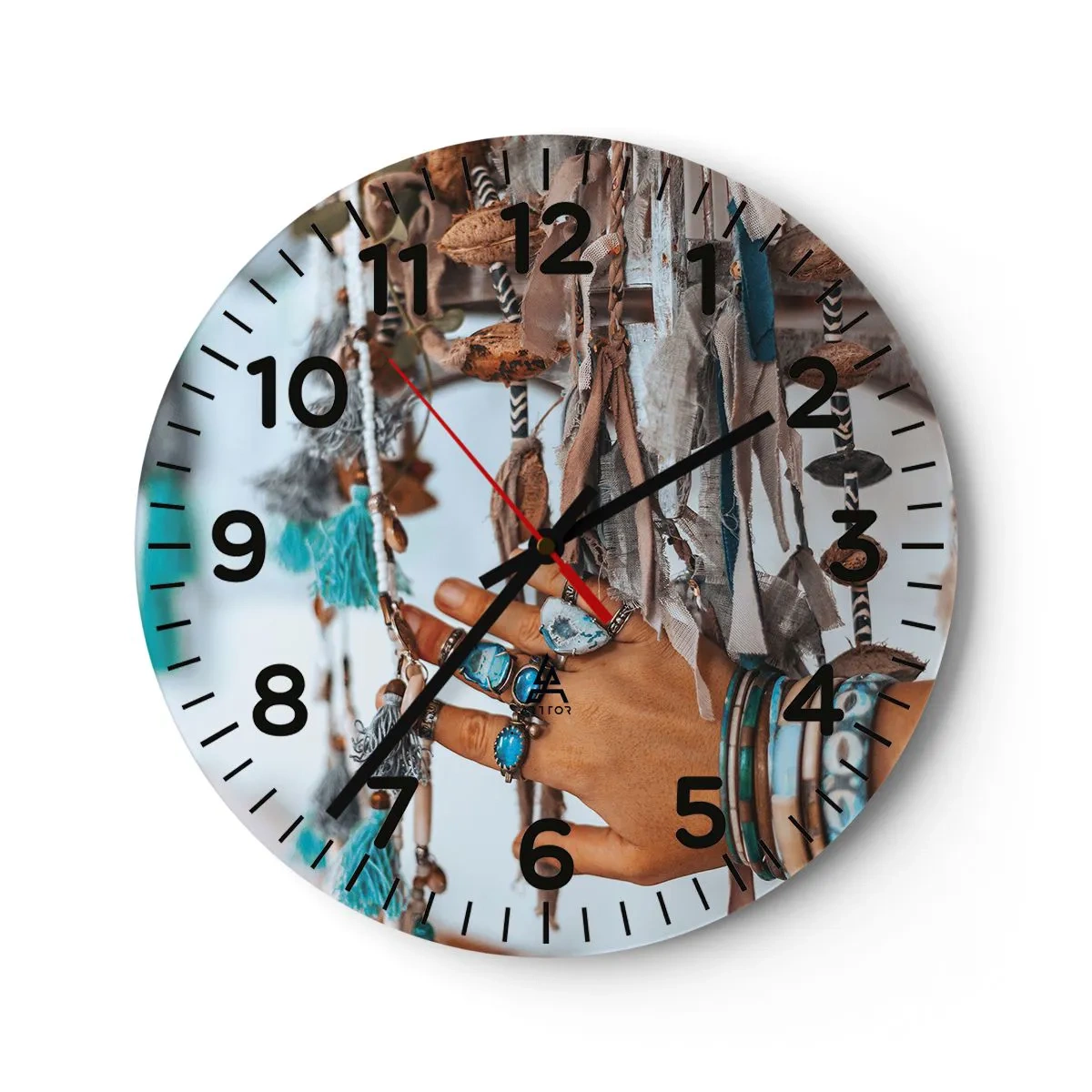 Reloj de pared - Reloj de vidrio - Tesoros locales - 40x40 cm
