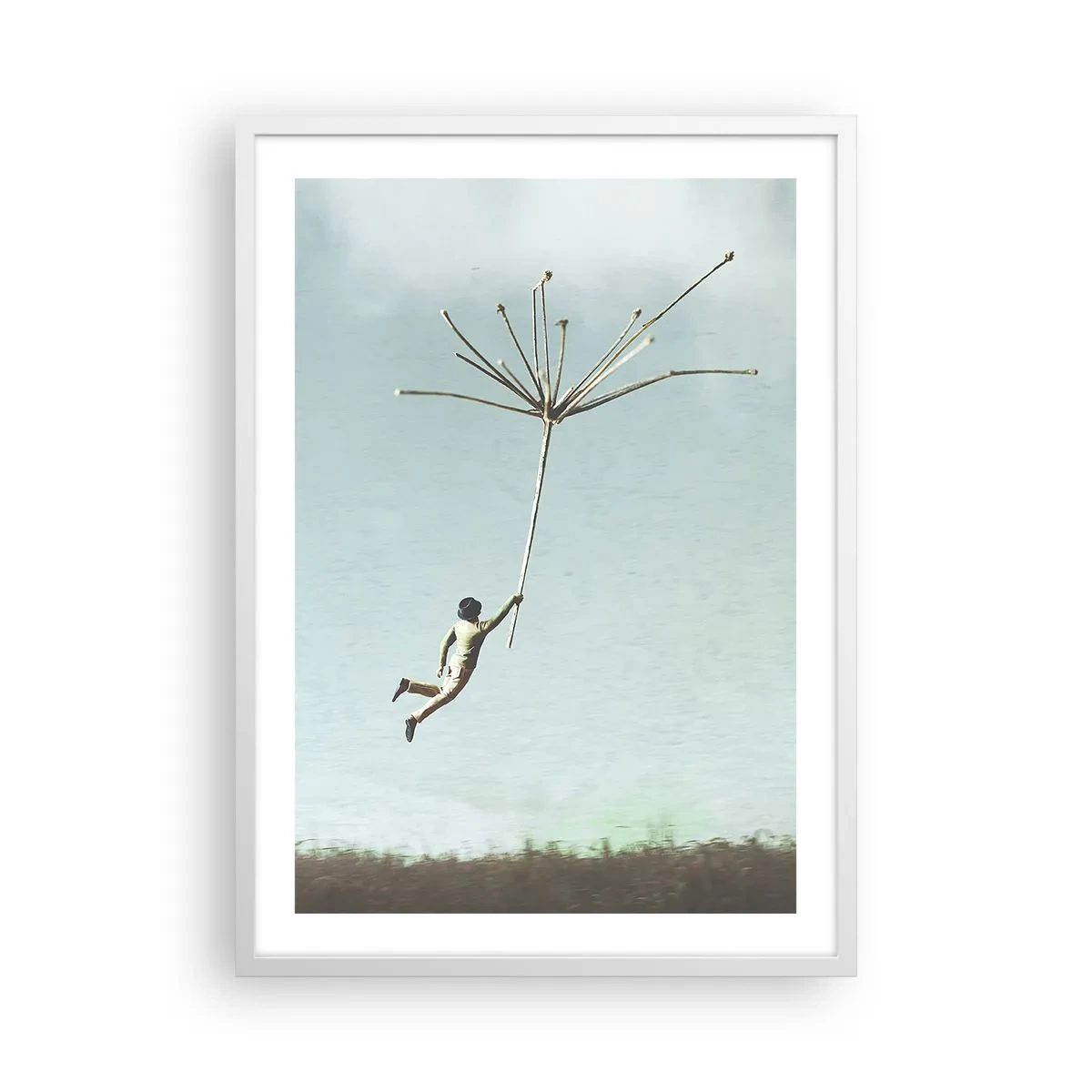 Póster en marco blanco - Bailando con la brisa - 50x70 cm