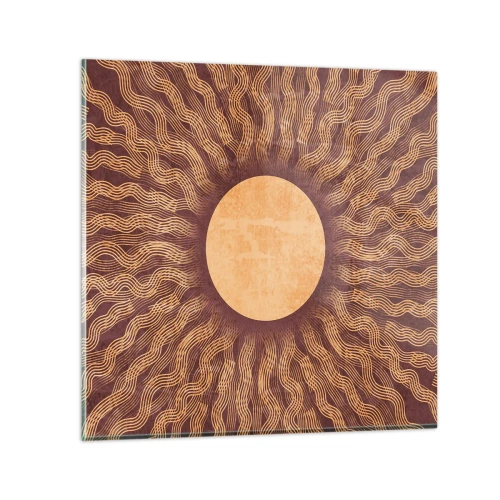 Cuadro sobre vidrio - Impresiones sobre Vidrio - Icono del sol - 30x30 cm