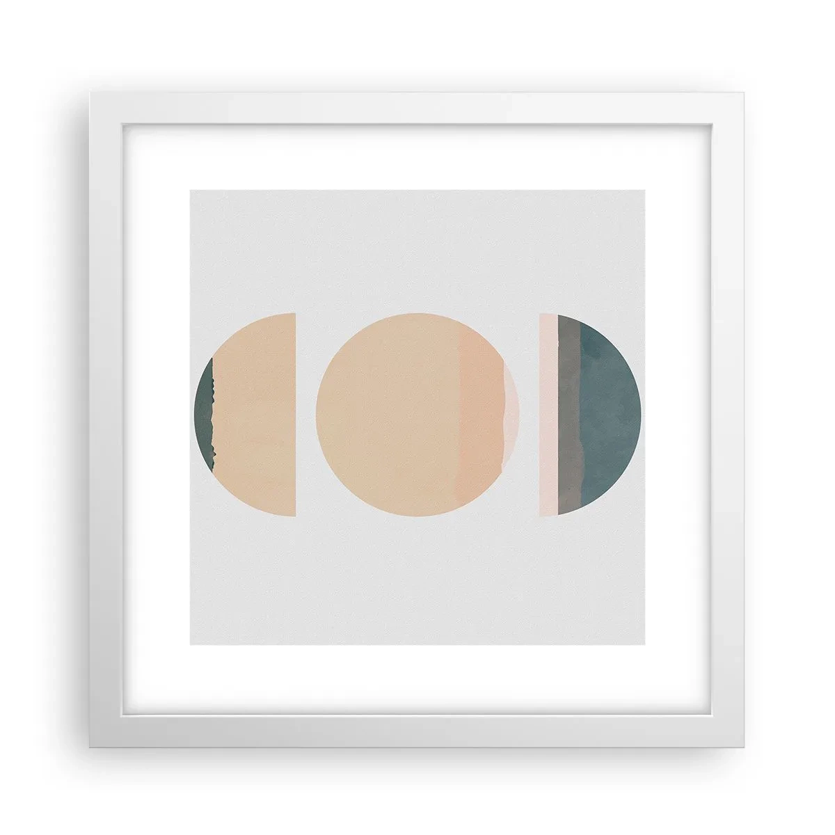 Póster en marco blanco - Círculo tras círculo - 30x30 cm