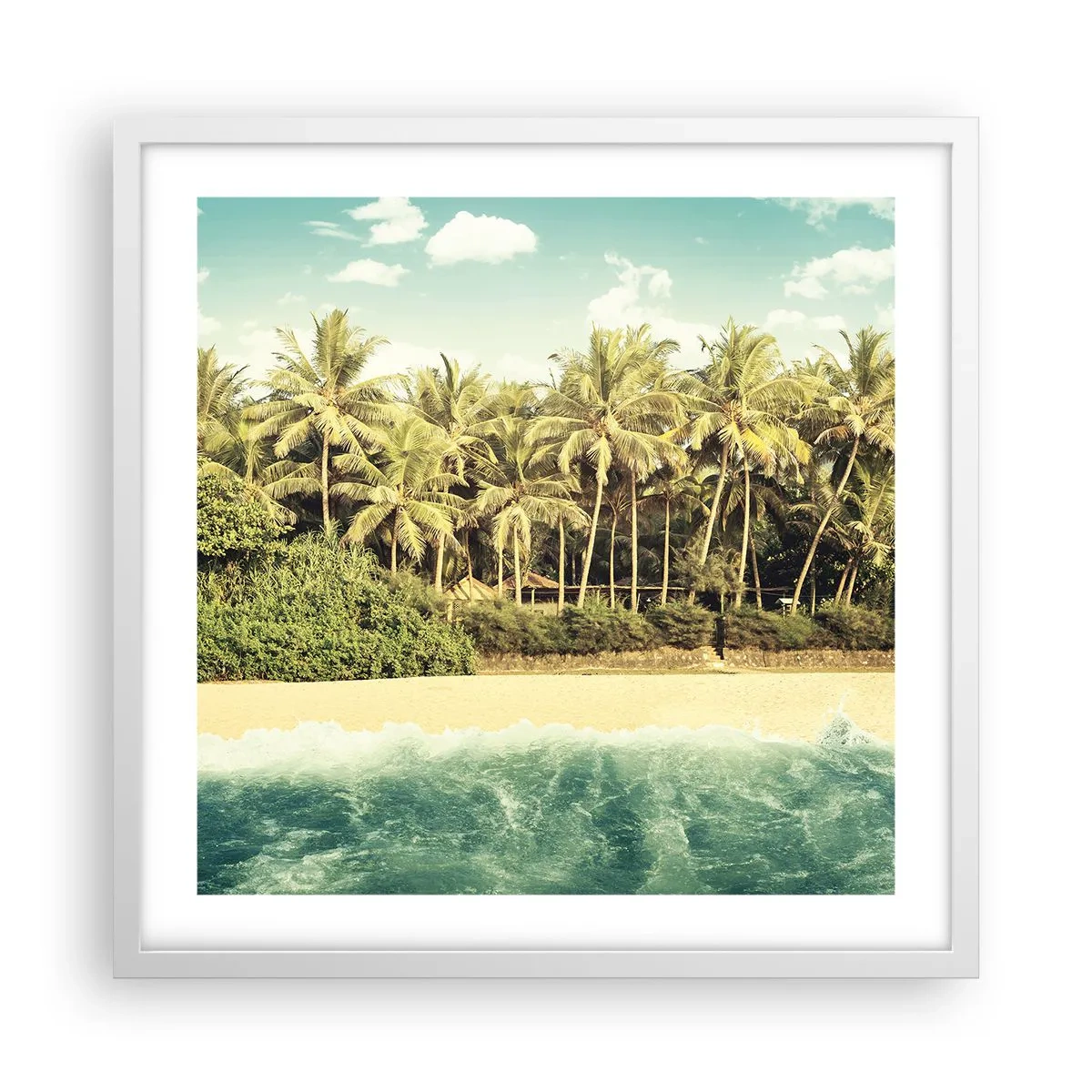 Póster en marco blanco - ¿Qué tal aquí? - 50x50 cm