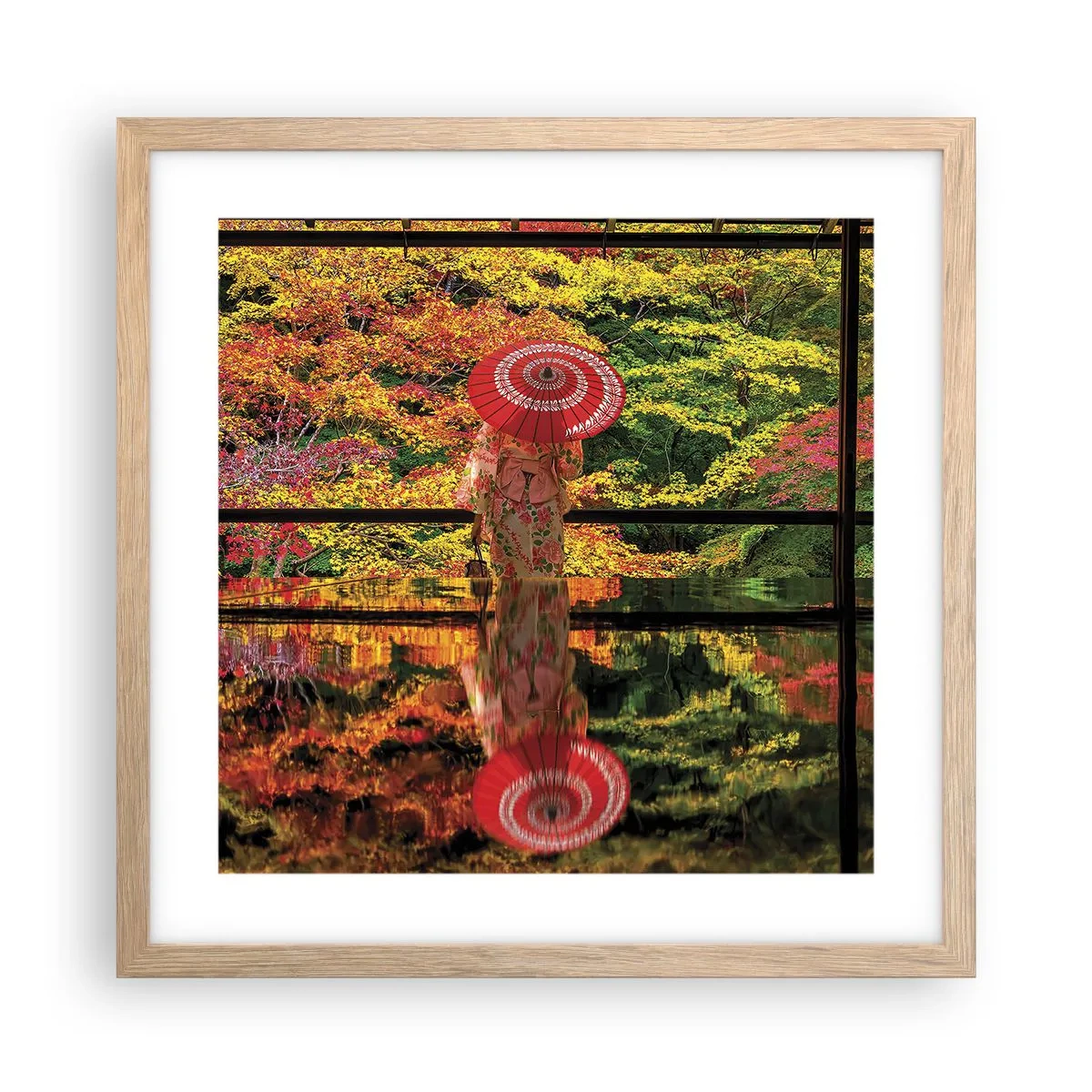 Póster en marco roble claro - En un templo de la naturaleza - 40x40 cm