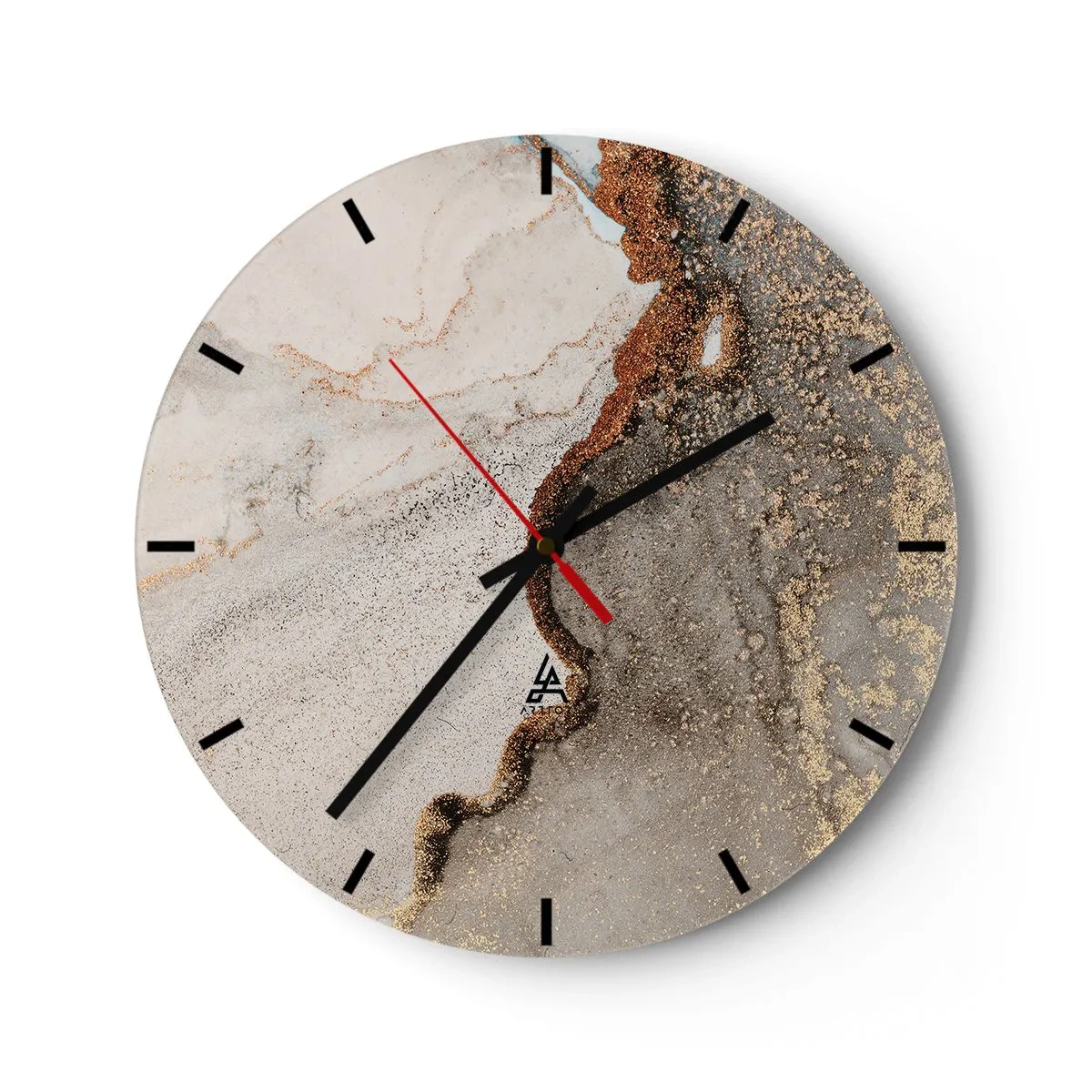 Reloj de pared - Reloj de vidrio - En la frontera de los colores - 40x40 cm