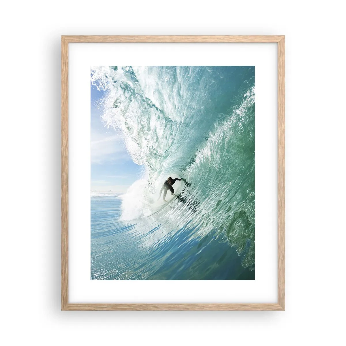 Póster en marco roble claro - Siempre en la ola - 40x50 cm