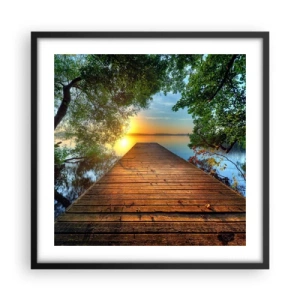 Póster en marco negro - Tómate tu tiempo, siéntate - 50x50 cm