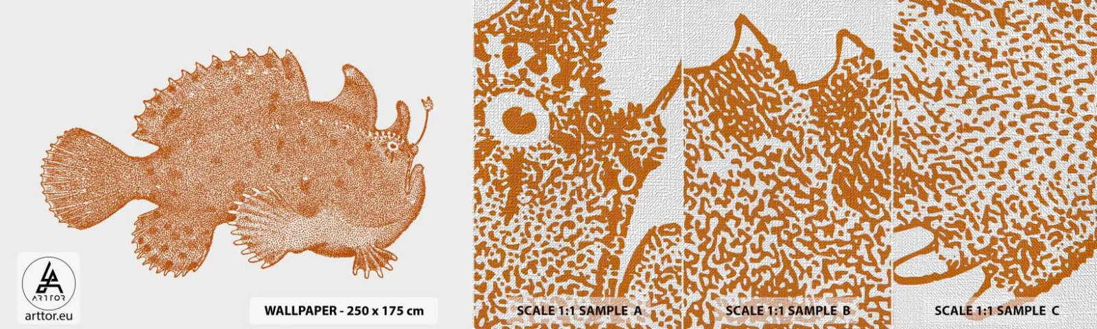 Muestra de fotomural Premium Canvas - Y sin embargo, un simple pez - Pescado de mar, Océano, Playa - 100x30 cm