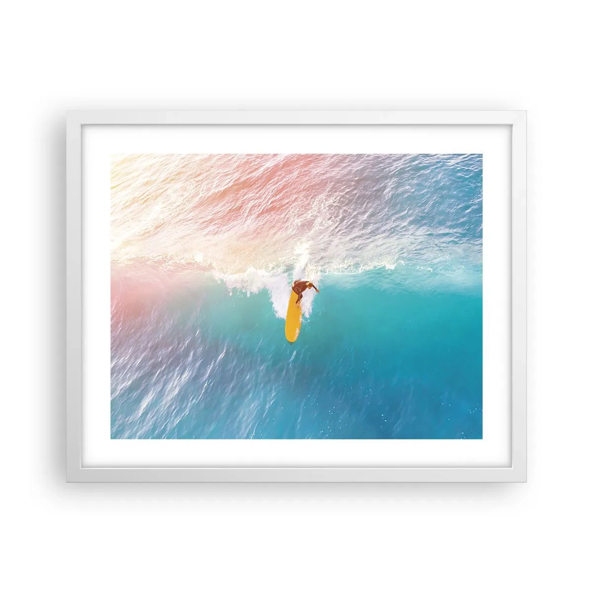 Póster en marco blanco - Jinete del océano - 50x40 cm