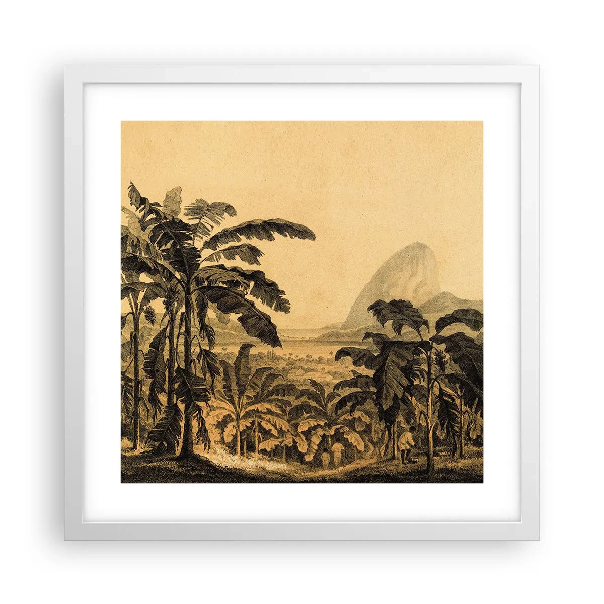Póster en marco blanco - En un ambiente colonial - 40x40 cm