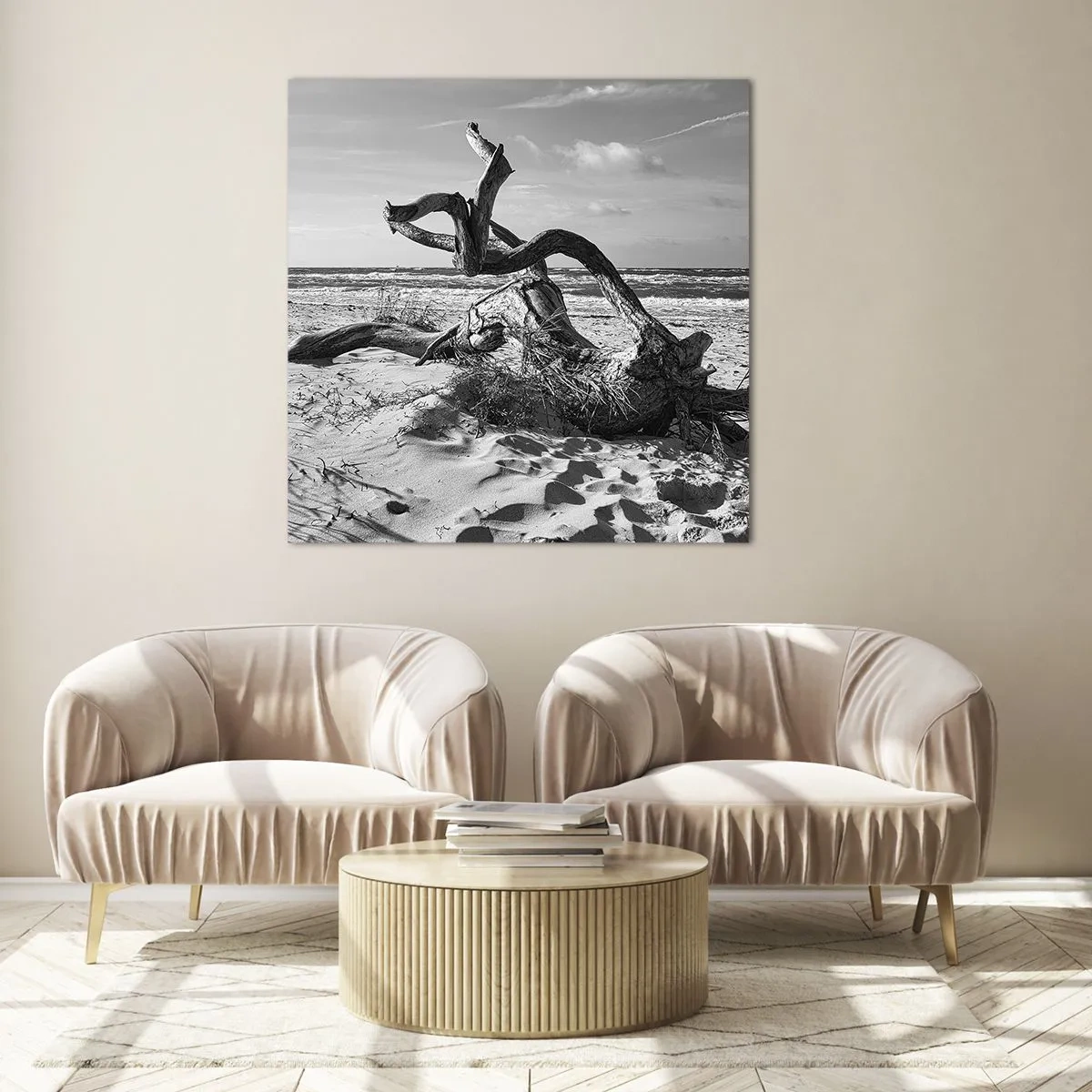 Cuadro sobre vidrio - Impresiones sobre Vidrio - Escultura marina - 70x70 cm