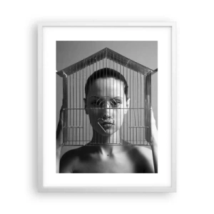 Póster en marco blanco - Un retrato algo surrealista - 40x50 cm