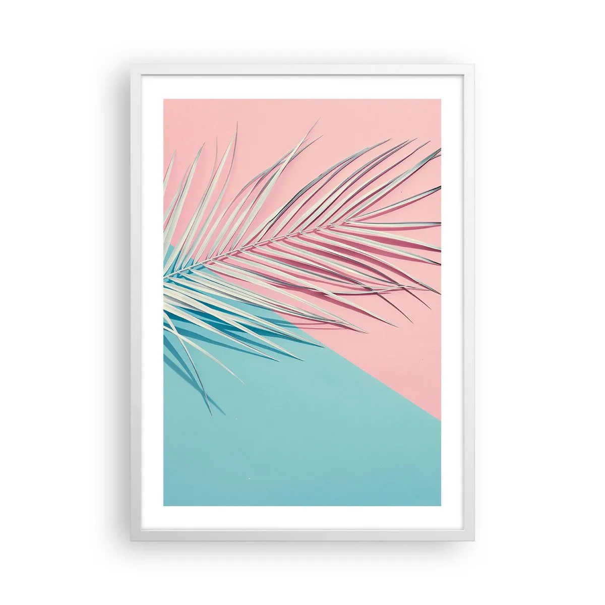 Póster en marco blanco - Impresión tropical - 50x70 cm
