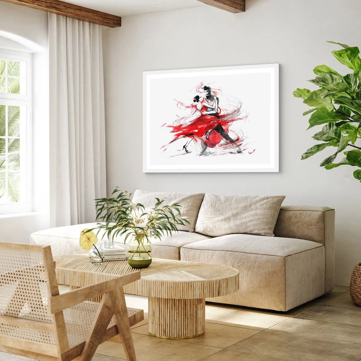 Póster en marco blanco - El tango: el ritmo de la pasión - 50x40 cm