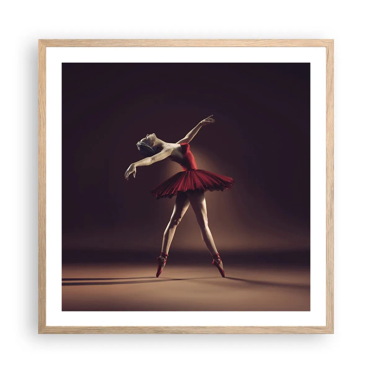 Póster en marco roble claro - Primera bailarina - 60x60 cm