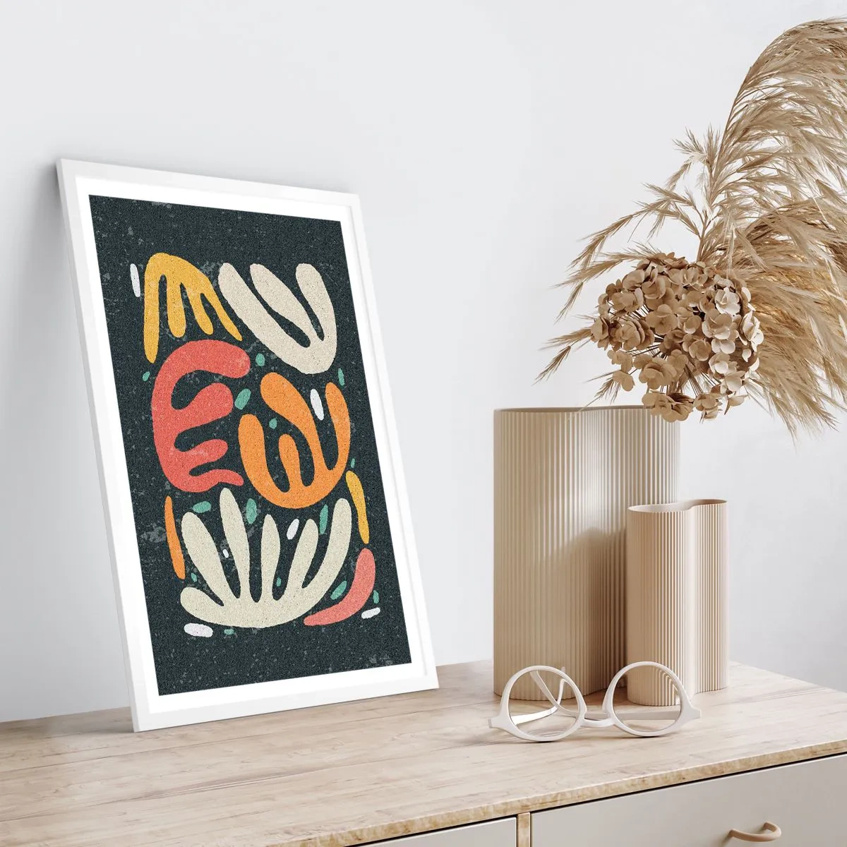 Póster en marco blanco - Composición - Estoy a punto de atraparte - 70x100 cm