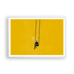 Póster en marco blanco - Un día como cualquier otro - 100x70 cm