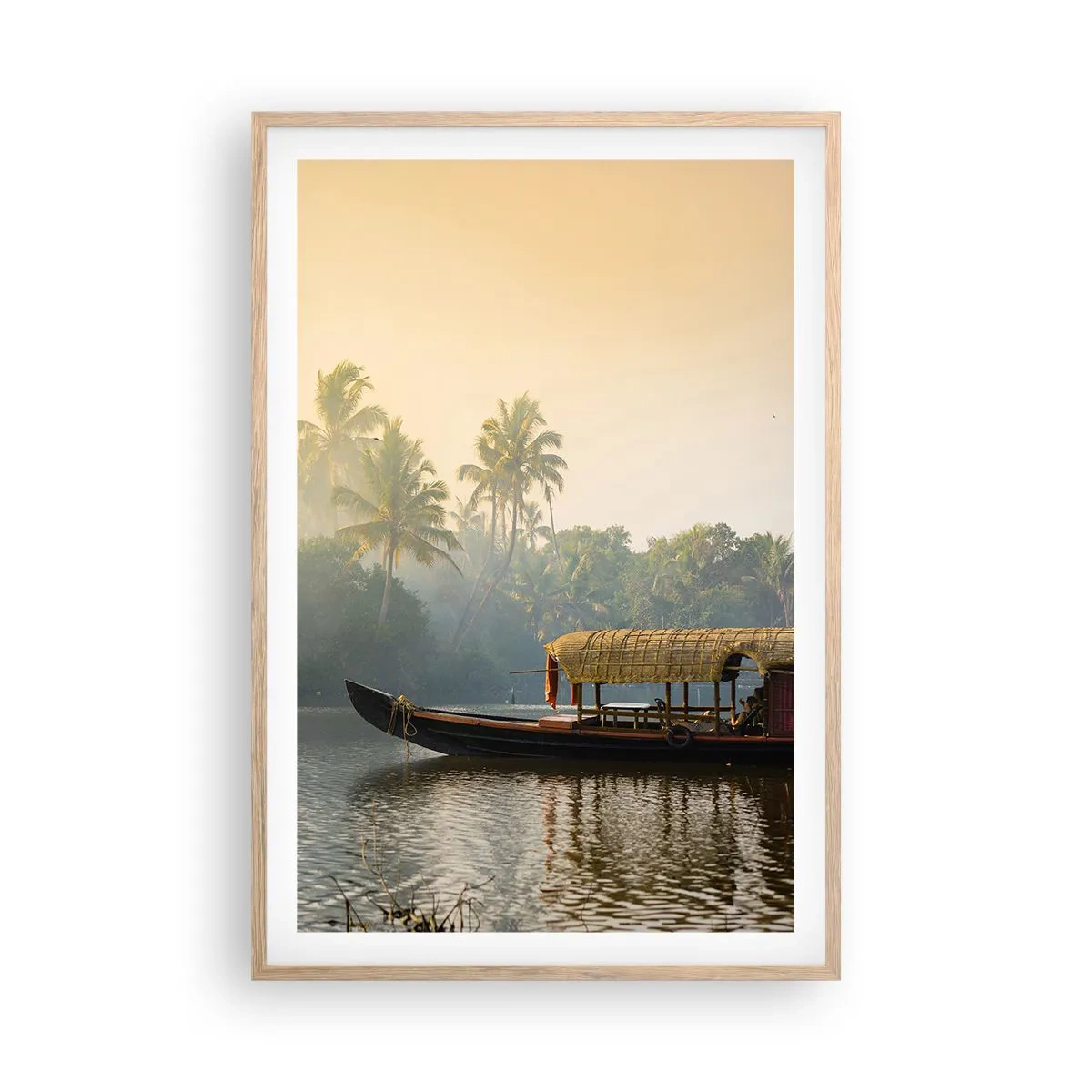 Póster en marco roble claro - Casa en el río - 61x91 cm