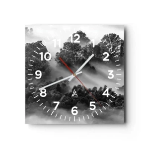 Reloj de pared - Reloj de vidrio - Levantarse del sueño - 40x40 cm