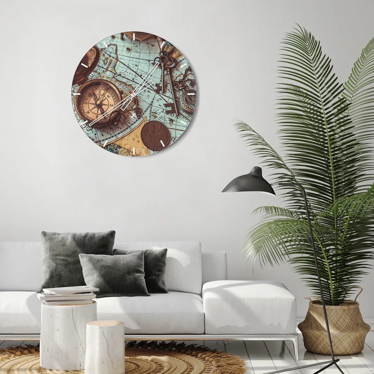 Reloj de pared - Reloj de vidrio - Para el aventurero - 40x40 cm