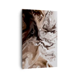 Cuadro sobre lienzo - Impresión de Imagen - Abstracción en tonos marrones con líneas dinámicas. - 80x120cm - Contenencia del color - Decoración de pared moderna para salón y dormitorio ARTTOR