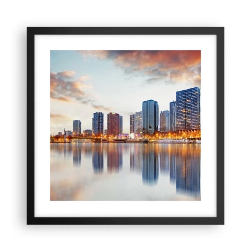 Póster en marco negro - La calma monumental de París - 40x40 cm