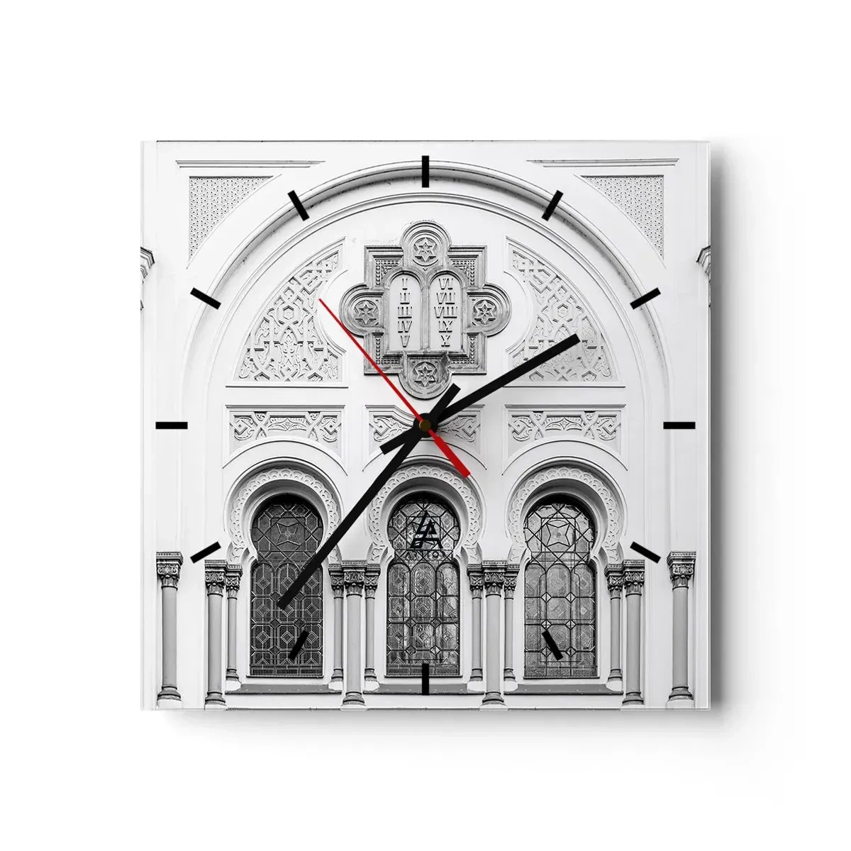 Reloj de pared - Reloj de vidrio - En la frontera de las culturas - 40x40 cm