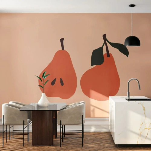 Fotomural Premium Canvas - La dulzura misma - Pera, Fruta, minimalista - 400x280 cm