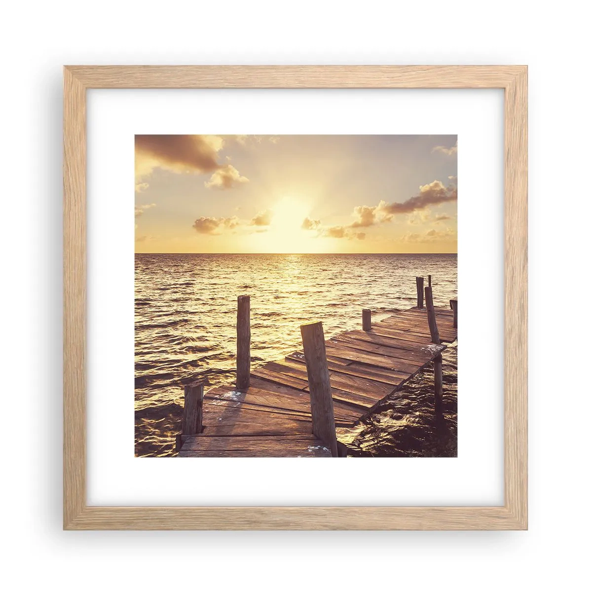 Póster en marco roble claro - Una tierra dorada de dulzura - 30x30 cm