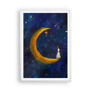 Póster en marco blanco - La llamada de la Luna - 70x100 cm
