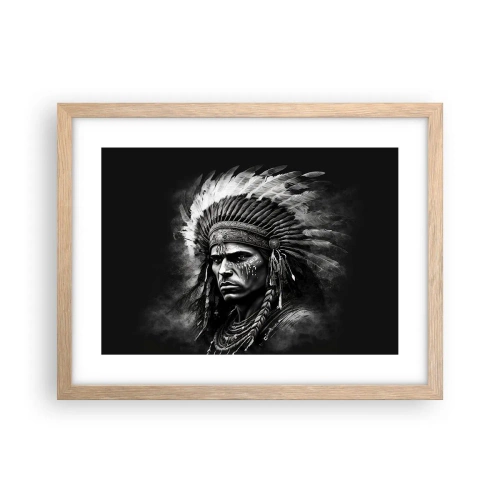 Póster en marco roble claro - Líder y guerrero - 40x30 cm