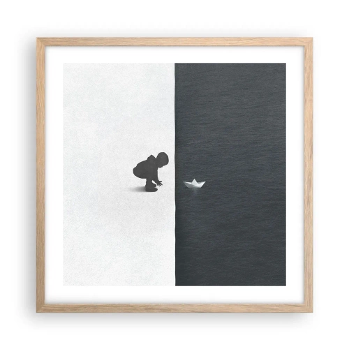 Póster en marco roble claro - Una gran expedición náutica - 50x50 cm