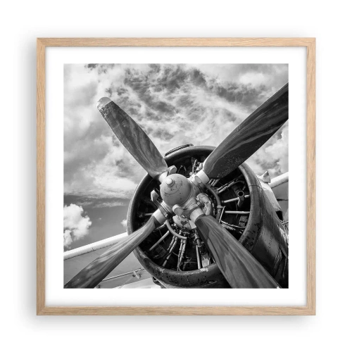 Póster en marco roble claro - Conquistador de los cielos - 50x50 cm