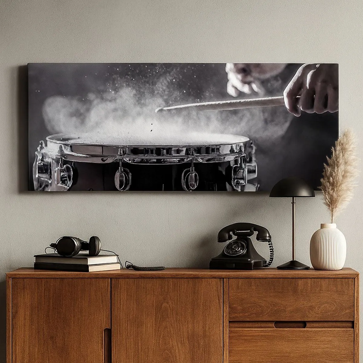 Cuadro sobre lienzo - Impresión de Imagen - El pulso de la música - 100x40 cm