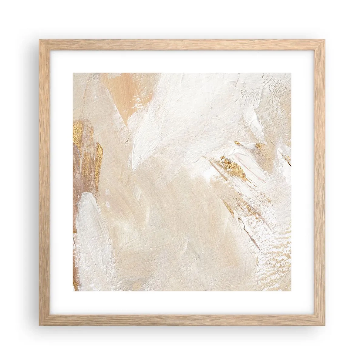 Póster en marco roble claro - Composición en pastel - 40x40 cm