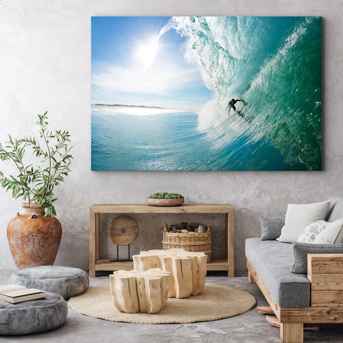 Cuadro sobre lienzo - Impresión de Imagen - Siempre en la ola - 70x50 cm