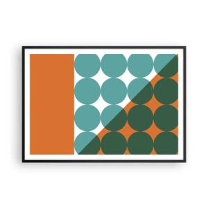 Póster en marco negro - Patrones geométricos en colores contrastantes - 100x70cm - Hacia arriba y en diagonal - Decoración de pared moderna para salón y dormitorio ARTTOR
