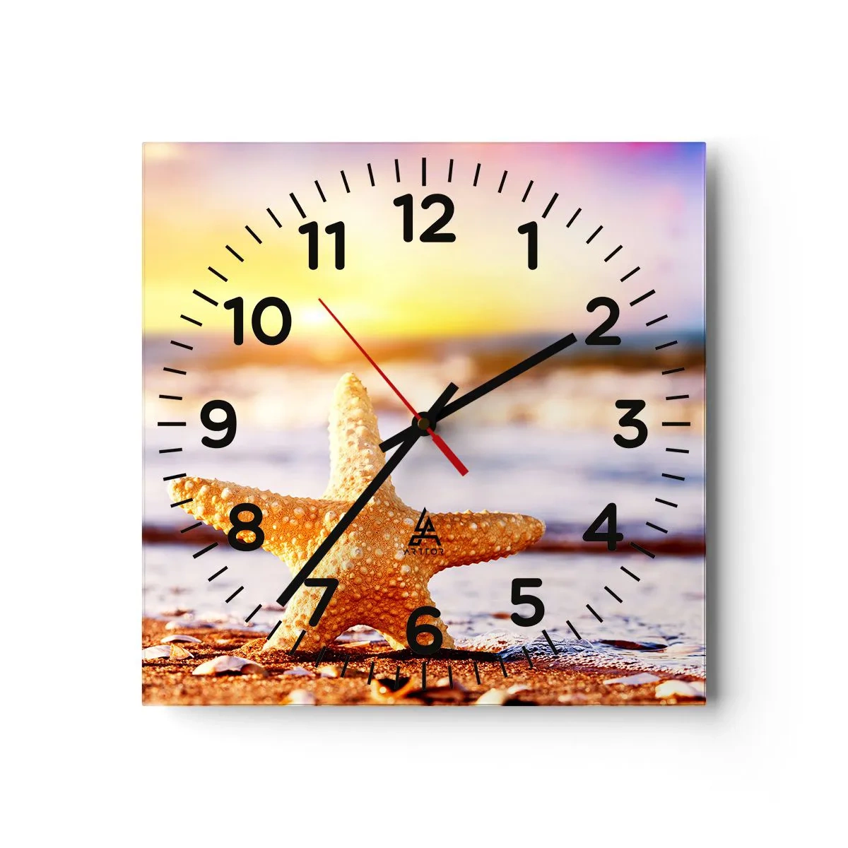 Reloj de pared - Reloj de vidrio - Regalo del mar - 30x30 cm