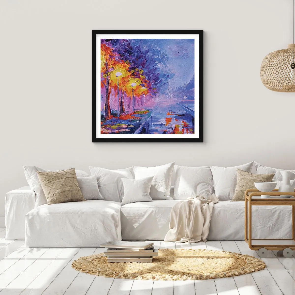 Póster en marco negro - Un paseo de ensueño - 60x60 cm
