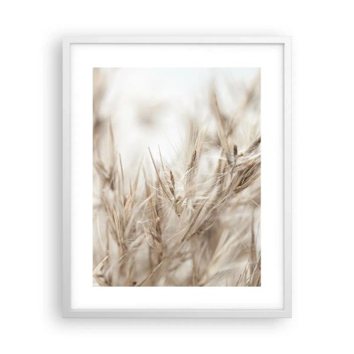 Póster en marco blanco - Pradera y viento - 40x50 cm