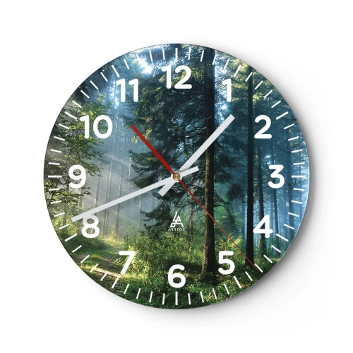 Reloj de pared - Reloj de vidrio - Radiante por la mañana - 40x40 cm