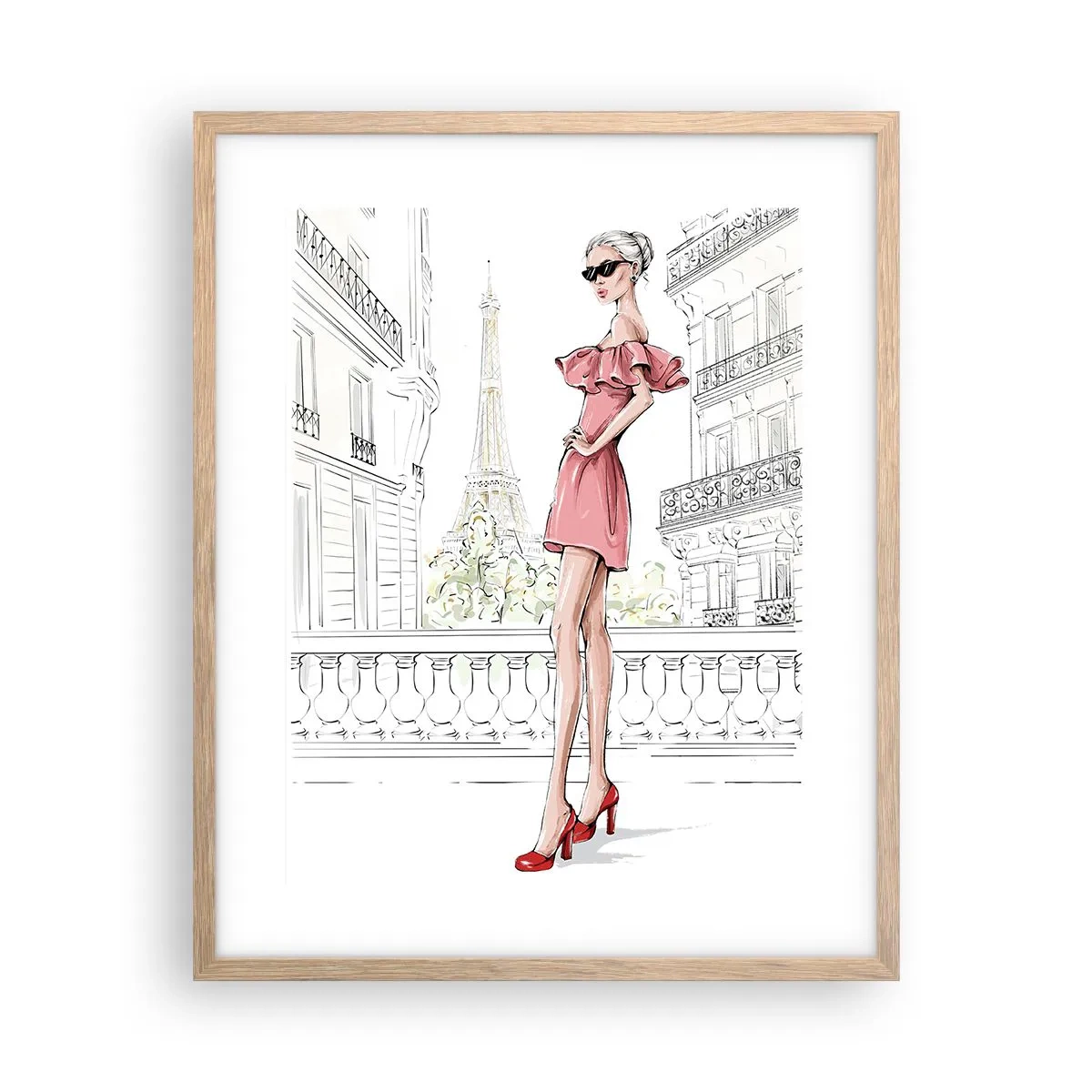 Póster en marco roble claro - El arte de la moda - 40x50 cm