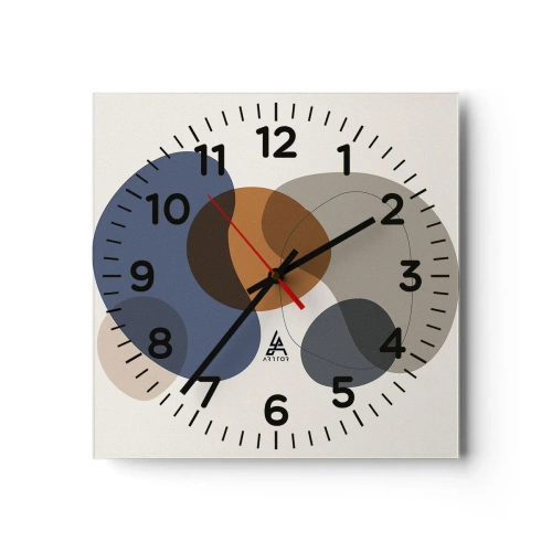 Reloj de pared - Reloj de vidrio - Gotas de color - 40x40 cm