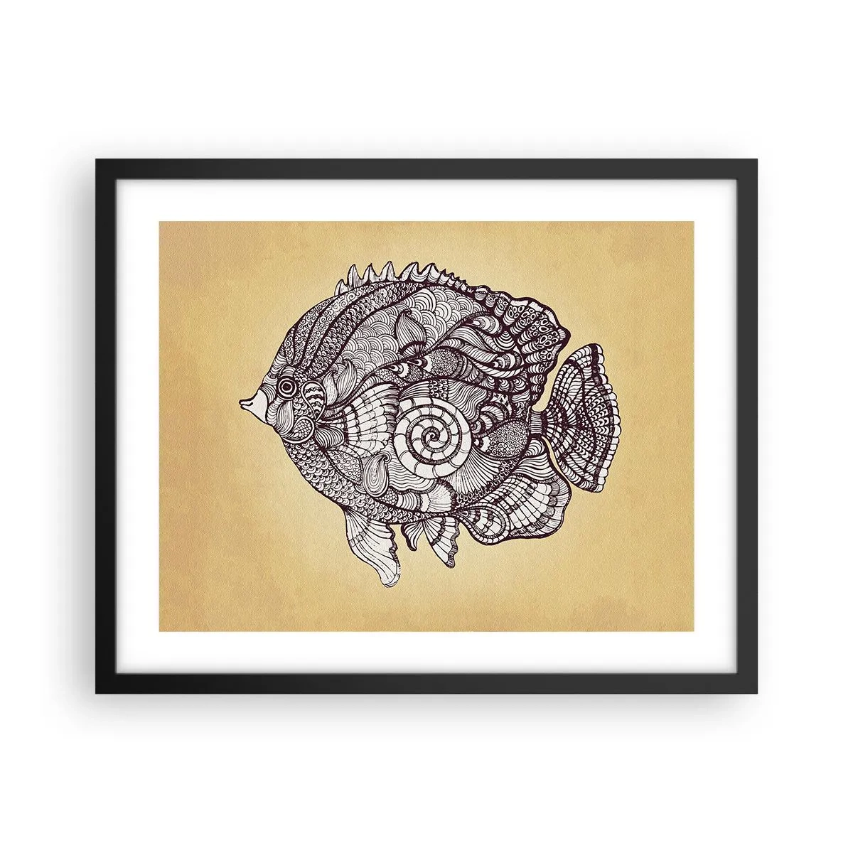 Póster en marco negro - De un océano de ornamentos - 50x40 cm