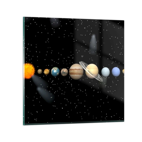 Cuadro sobre vidrio - Impresiones sobre Vidrio - Los planetas en armonía - 50x50 cm