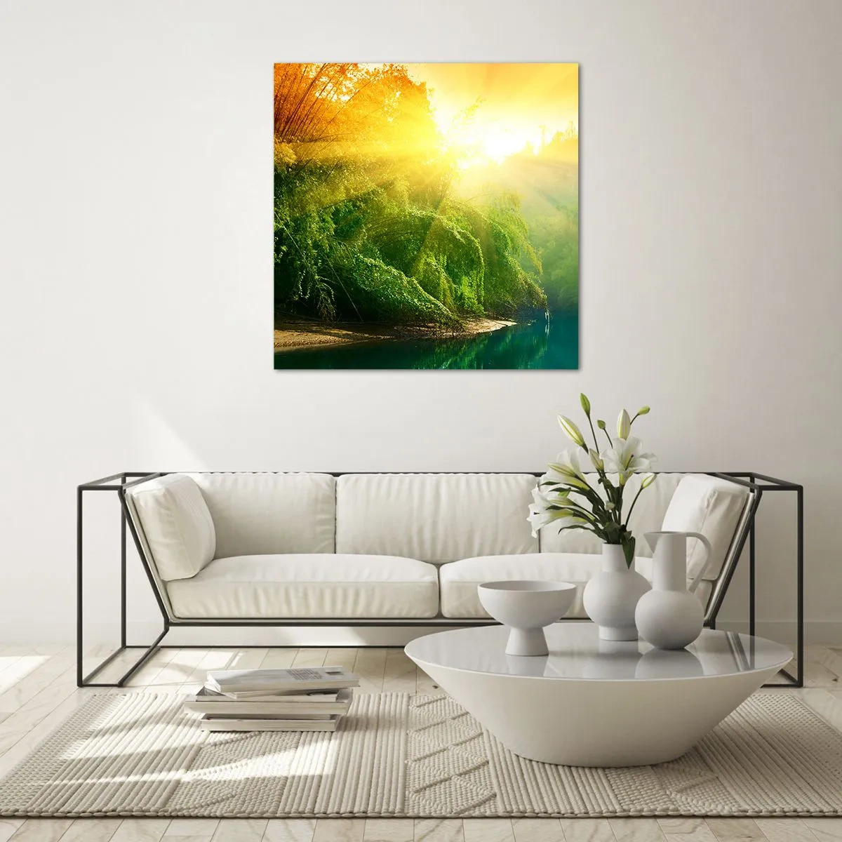 Cuadro sobre vidrio - Impresiones sobre Vidrio - Ahogarse en el sol y la sombra - 70x70 cm