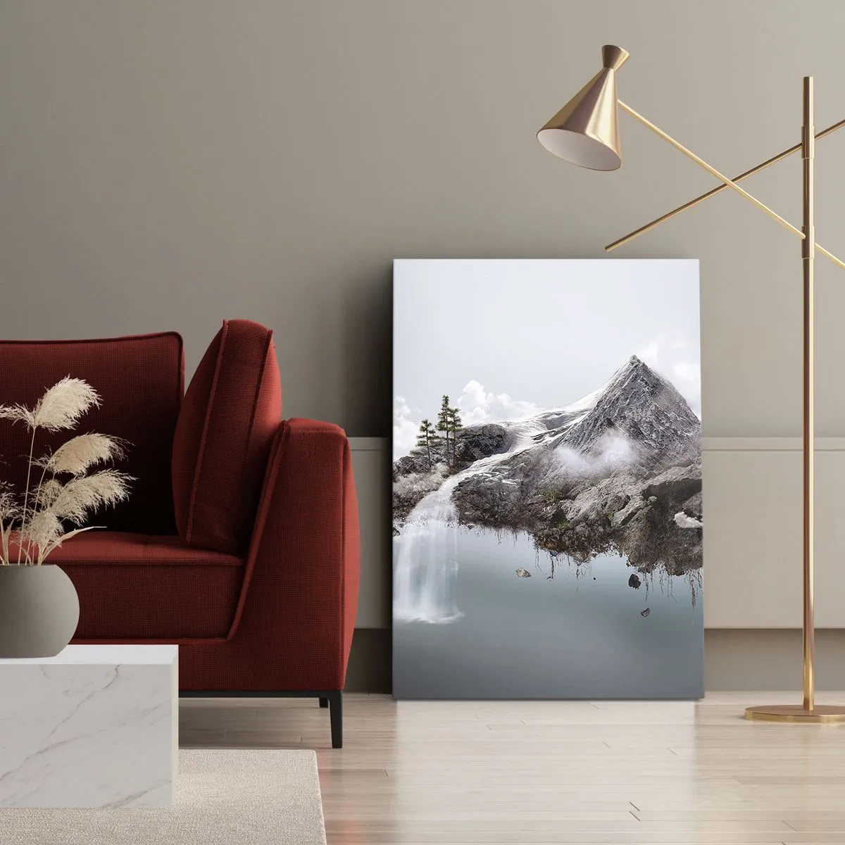 Cuadro sobre lienzo - Impresión de Imagen - Isla surrealista - 45x80 cm